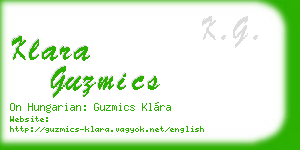 klara guzmics business card